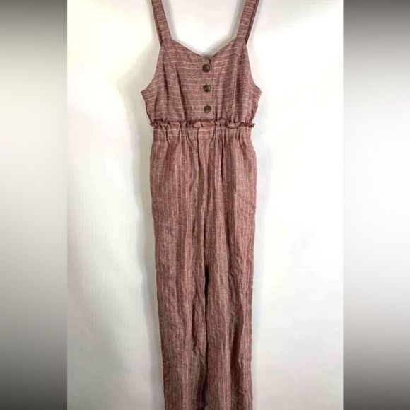 NWT Romeo +Juliet Couture Linen Blend Jumpsuit - Picture 3 of 9